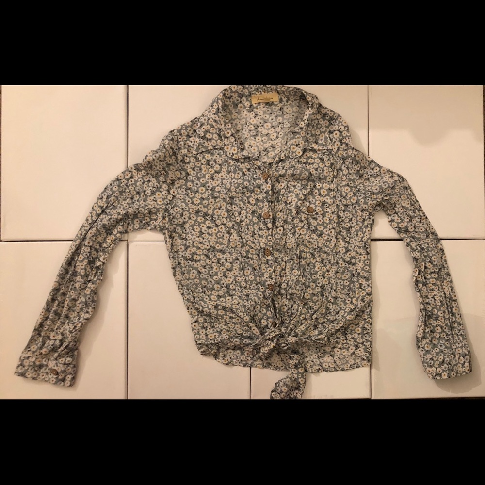 Love Notes floral long sleeve button down